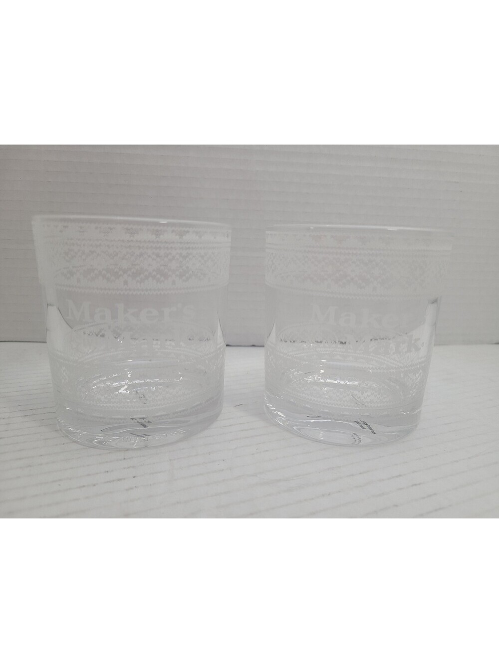 Makers Mark Set of 2 Limited Edition Holiday Sweater Bourbon Rocks Glasses
